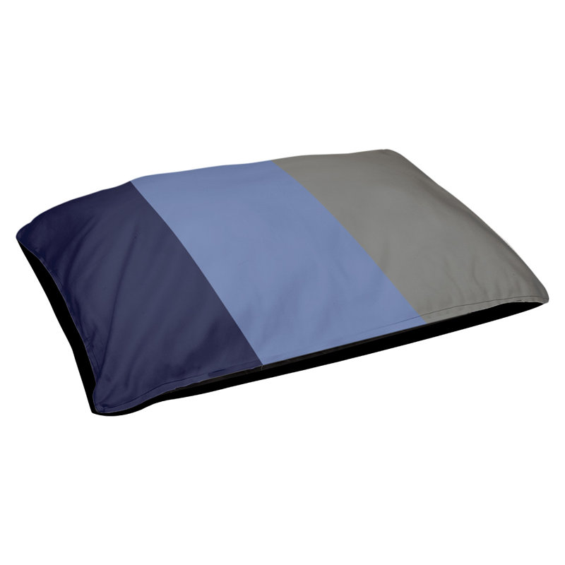 Coussin rectangulaire designer Atlanta, Grand (L 40 po x l 50 po), Bleu basketball / bleu basketball / gris basketbal