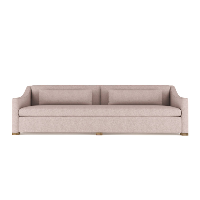 Crosby Slope Arm Sofa, 32.5" H x 120" W x 38" D, Weathered, Plush Velvet Blush