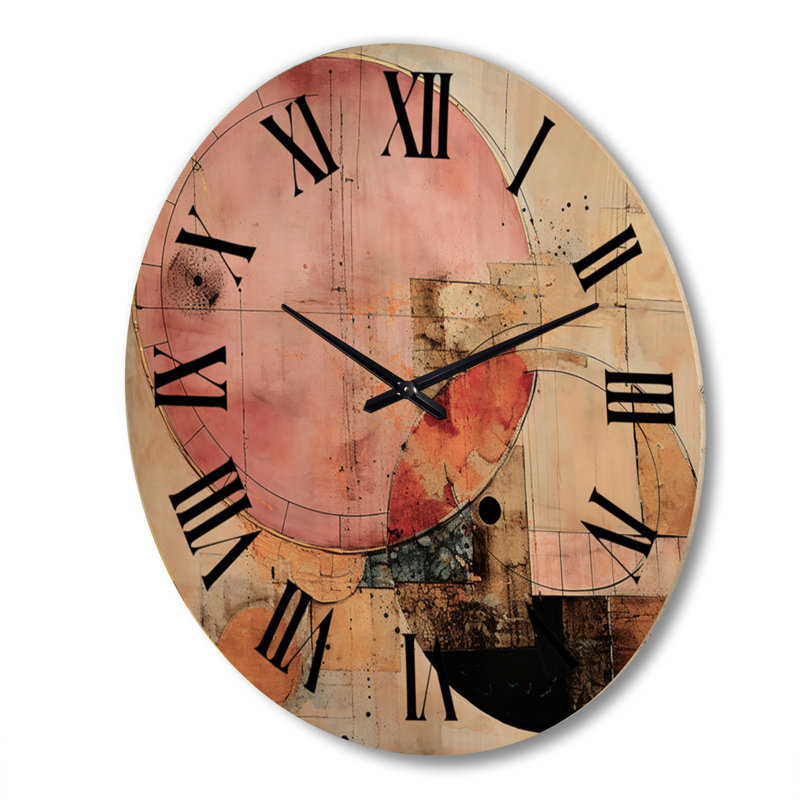 Horloge murale dorée sur fond doré rétro Golden Hue Horizons, Très grand