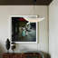 Luminaire suspendu en tissu blanc-390759043