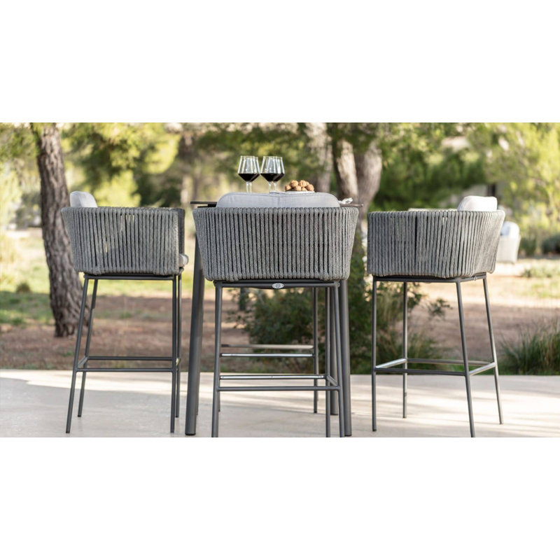 Boston Outdoor Bar Stool, Canvas Navy Sunbrella® Canvas
