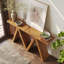 Console en bois massif de 63 po avec base en forme de M pour le vestibule, le couloir, le salon ou derrière le canapé