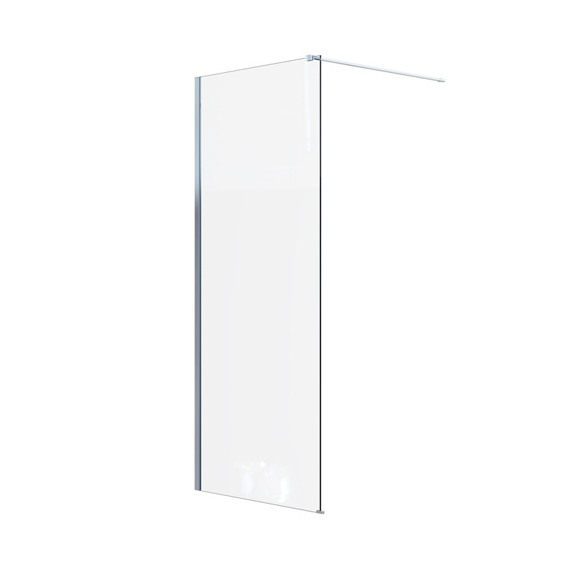 1900mm H Semi-Frameless Wet Room Glass Screens with Glass, 1900mm H x 800mm W