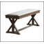 Banc en bois de frêne massif contemporain avec placage en bois de frêne