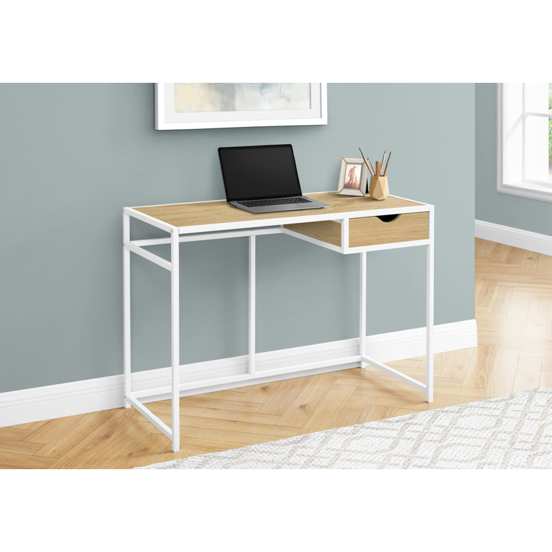 Bureau d'ordinateur, Naturel / Blanc