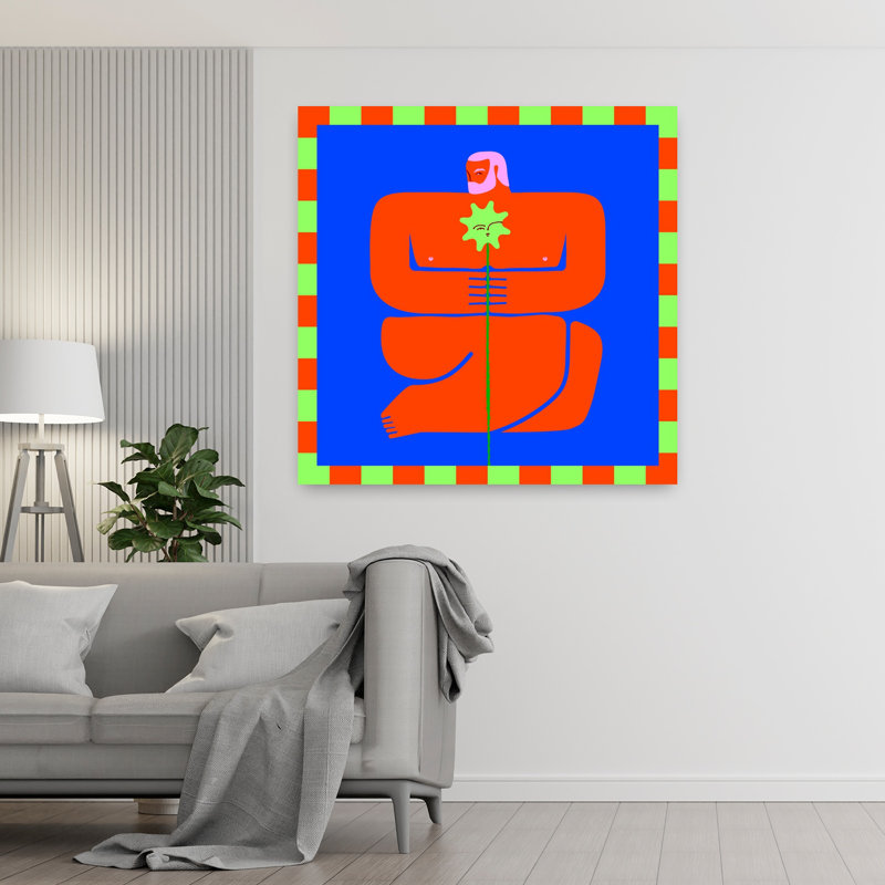 Dashiell Contemporary Art Abstract Bold Colorful Flower Landscape Wall Art - Wrapped Canvas Print, 121.92 cm H x 121.92 cm W