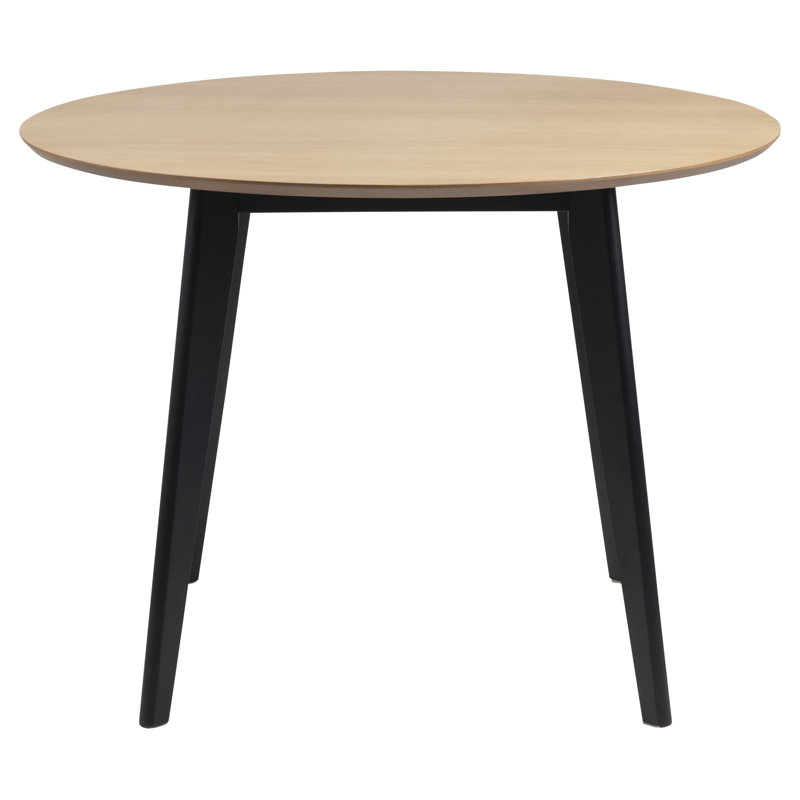 Mcclaskey Round Dining Table, Oak, Black