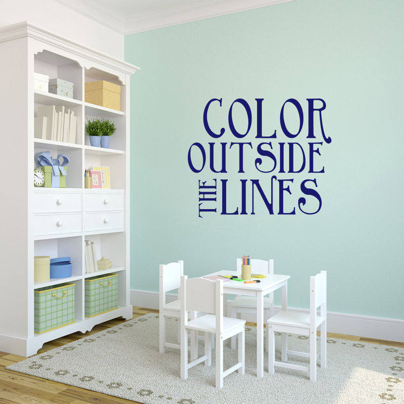 Text & Numbers Non-Wall Damaging Wall Decal, Navy