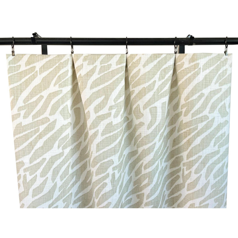Rideaux à imprimé zébré beige et crème, L 25 po x L 84 po