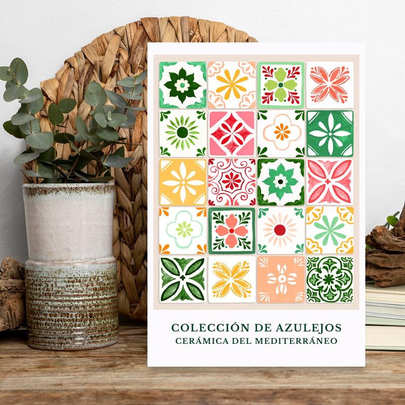Mediterranean Tile Patterns by Karen Menzenbach - Wrapped Canvas Print, 45.72 cm H x 30.48 cm W