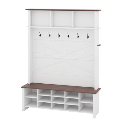 3-In-1 Hall Tree With Bench And Storage, Mud Room Bench With Storage And Seating