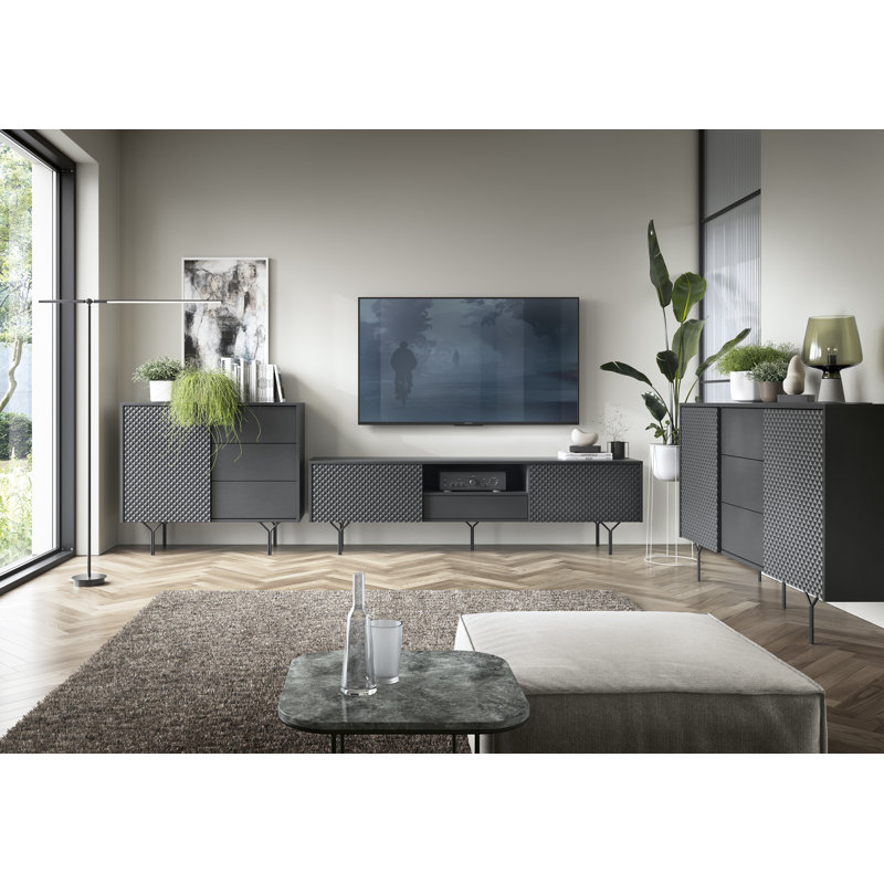 Heasley 144cm W 3 - Drawer Chest of Drawers