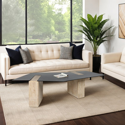 Table basse 67 "Lavana Travertine