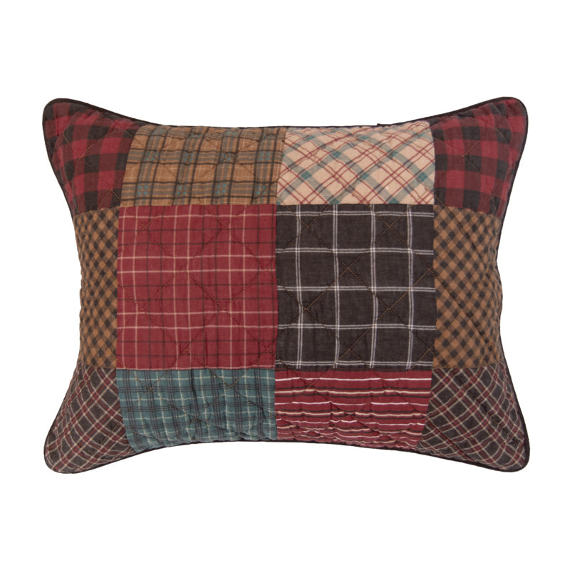 Donna Sharp Appalachia Plaid 3PC Pieced Cotton King Quilt Set, King Quilt + 2 King Shams