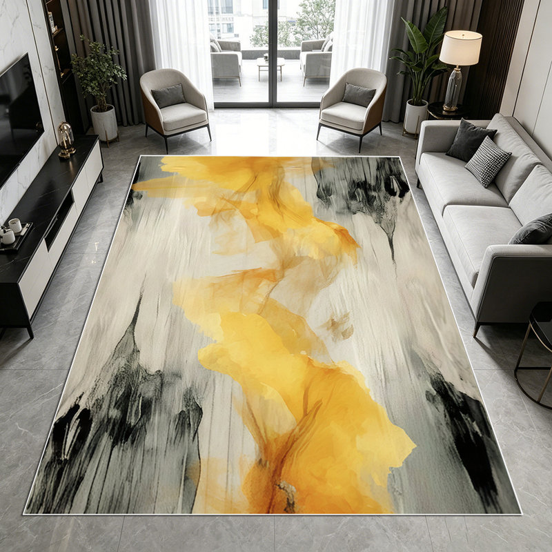 1PC Black & Grey Swirl Ornate Floral Pattern area rugs for Living Room, Soft and Comfortable, Suitable for all seasons, easy-to-maintain, machine washable Indoor floor mat, Under Table Farmhouse suitable for dining room, bedroom, entryway, kitchen,