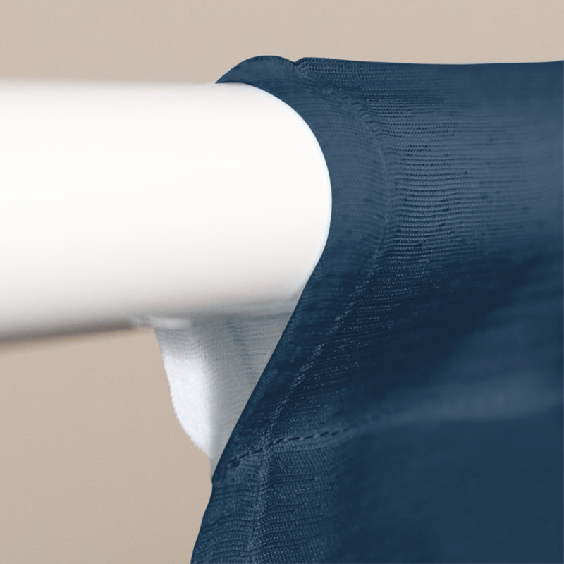 Panneau de rideau simple diaphane avec passe-tringle national hockey, Navy/White/Orange