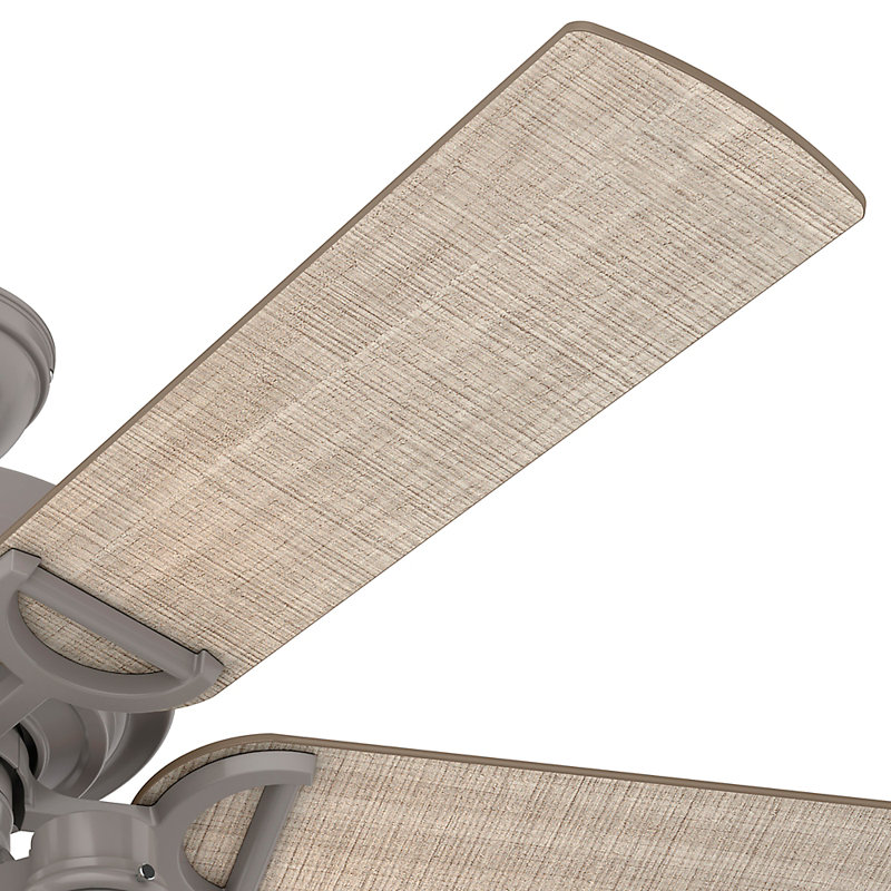 52" Starklake 5 - Blade Outdoor Standard Ceiling Fan with Pull Chain and Light Kit Included, Quartz Gray