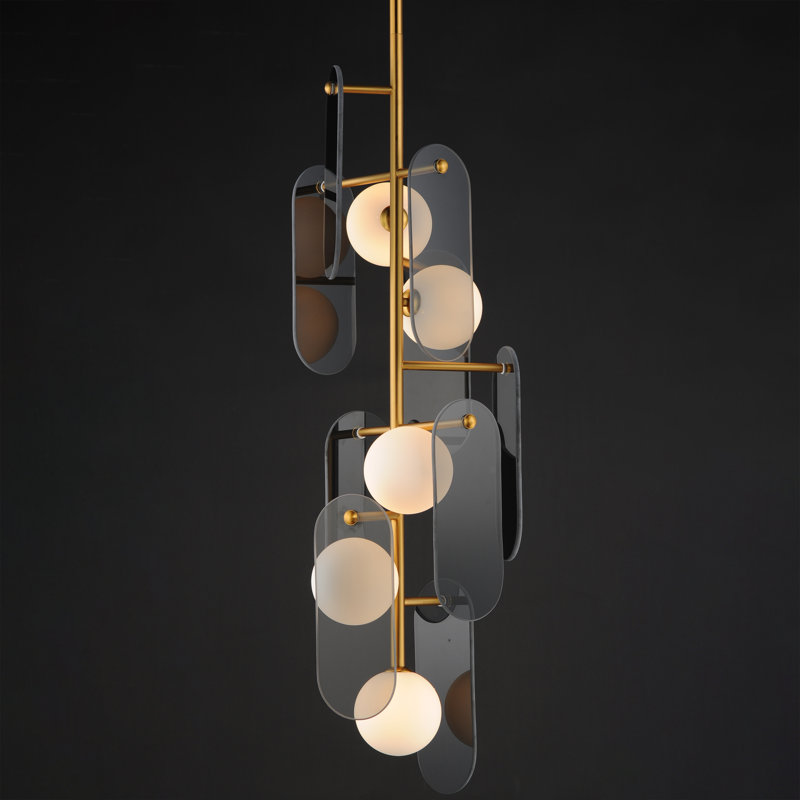 Megalith 5 - Light Pendant, Natural Aged Brass, Mirror Smoke