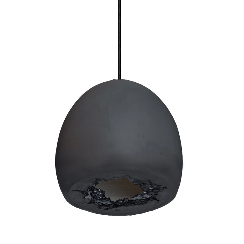 Luminaire suspendu sphère 1 lumière avec détails en cristal Geode, Noir, Noir, Non