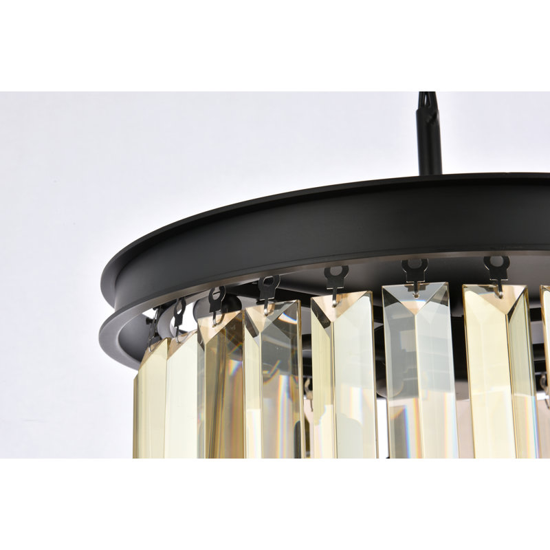Yazmin Flush Mount, Matte Black, Smoky