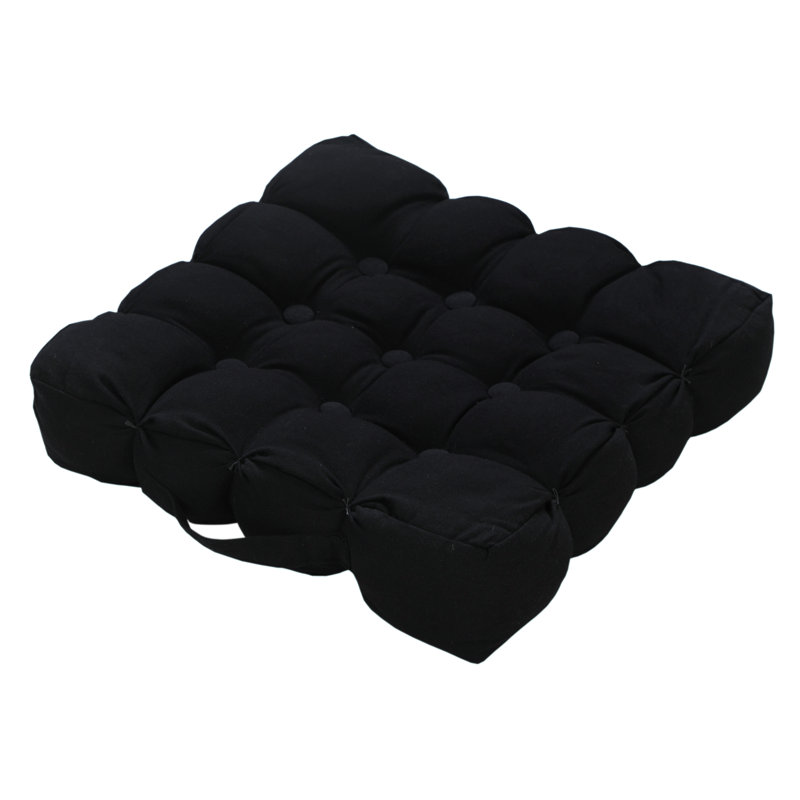 Firm Support Quilted Hand Made Seat Cushion, Black