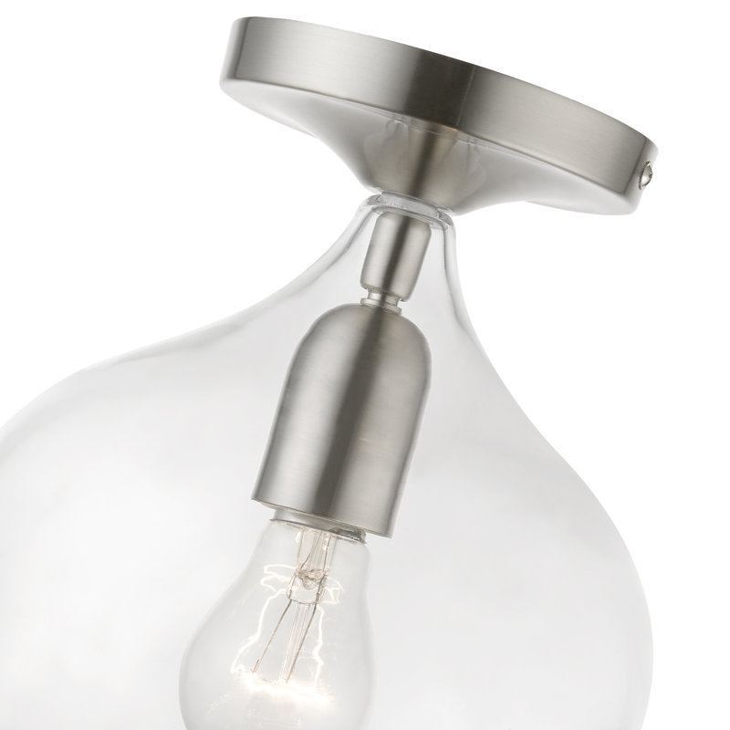 Plafonnier semi-encastré 8 lumières Donivin, Nickel brossé