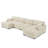 5 - Piece Upholstered White Faux Rabbit Fur Flannel Reversible Modular Sofa Living Room Sectional Couch with Ottoman-1085892521-1085892520-1085892526
