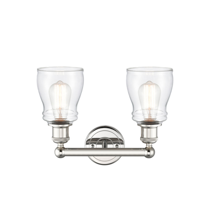 Éclairage pour meuble-lavabo à 2 lumières, Nickel poli, Transparent