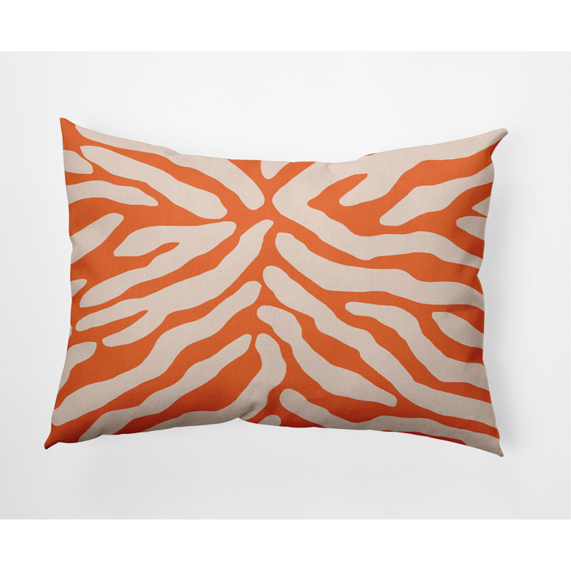 Coussin lombaire intérieur / extérieur Animal Stripe, Orange sanguine