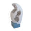 Fontaine abstraite blanche 16,9 x 10,2 x 31,9 po avec base bleue et lumière