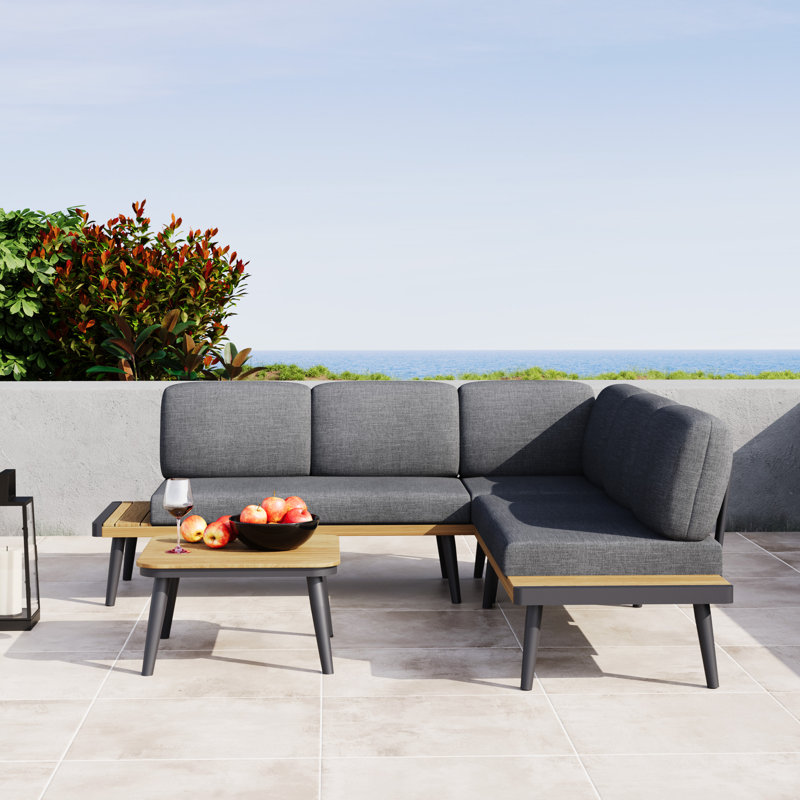 5 - Persons Metal Outdoor Conversation Sets with Olefin Cushions For Gardern and Front Porch