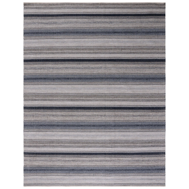 Tapis rayé en coton Jeanella, Rectangle 8 pi x 10 pi