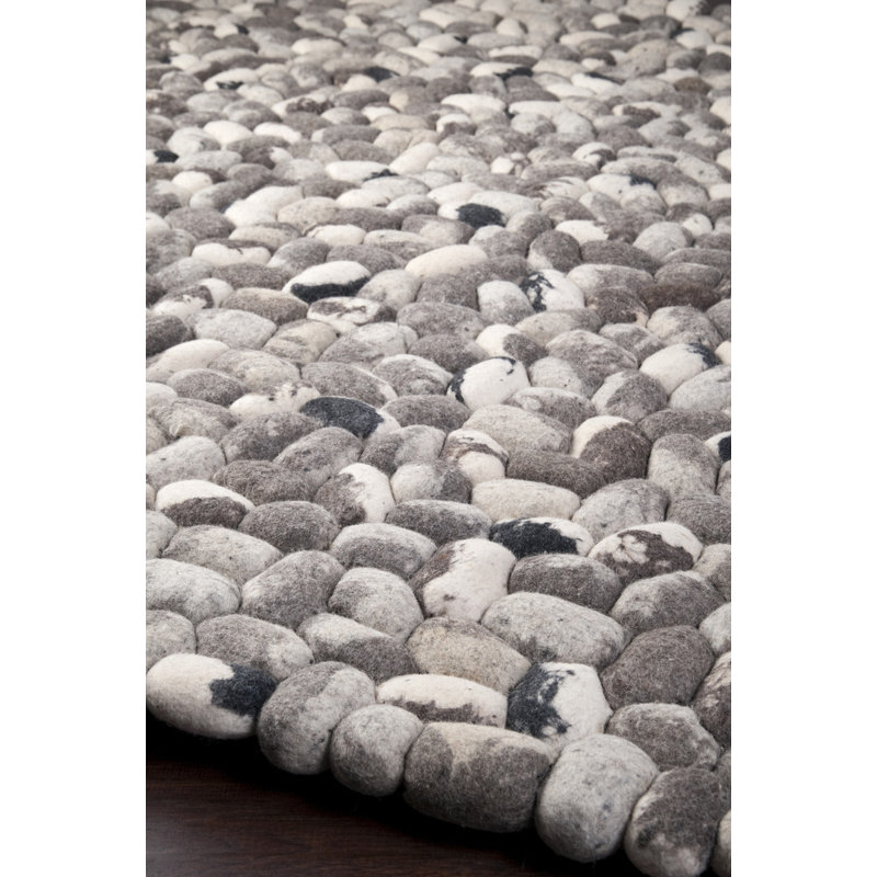 Summit Wool Geometric Area Rug in Gray, Rectangle 3'6" x 5'6"