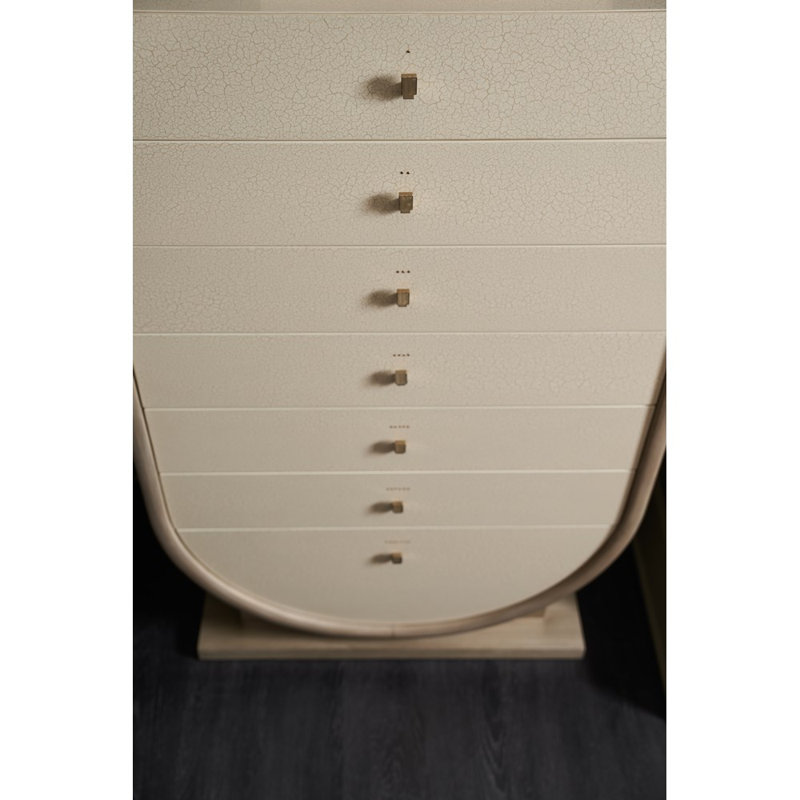 Ivory Crackle 7 - Drawer Solid Wood Dresser