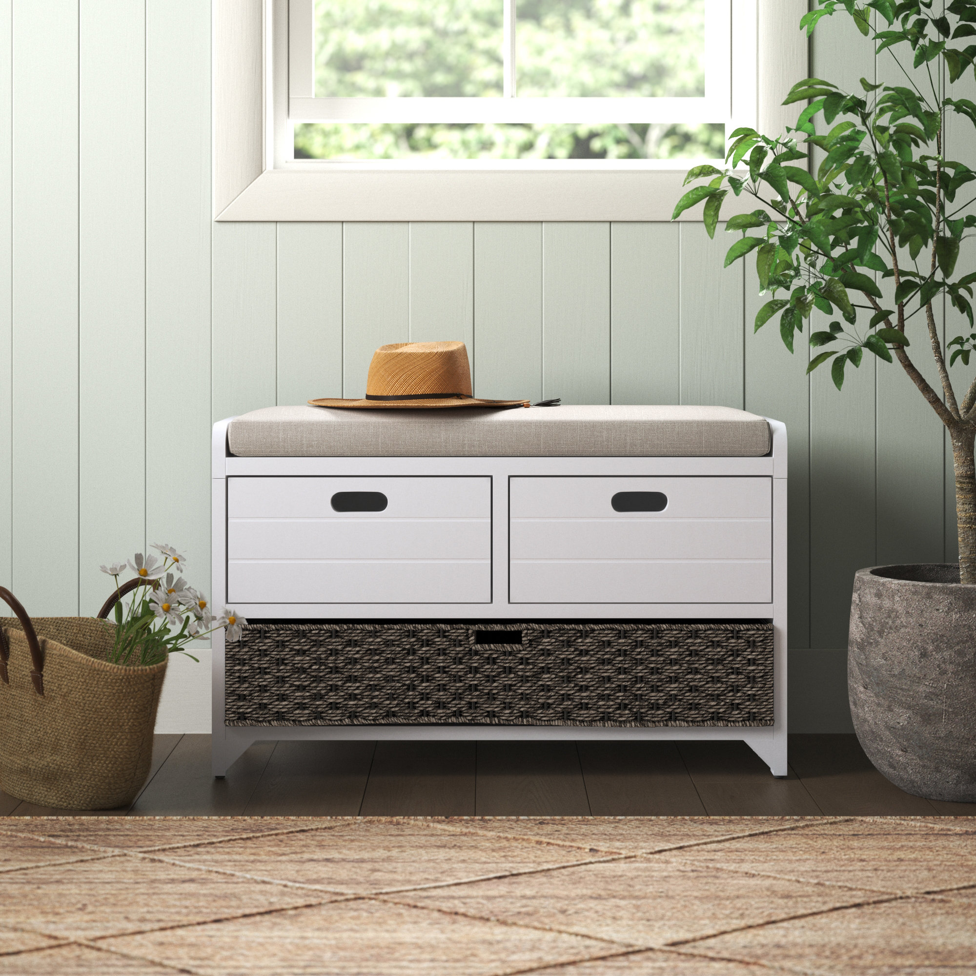 Sand & Stable™ Myles Drawers Storage Bench & Reviews | Wayfair