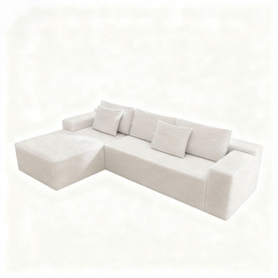 104.3" Cloud Sectional Couch With L-Shape Chaise,Modern Modular Sofa With Deep Seat, Upholstered Couches For Living Room Bedroom,No Assembly Required(Plush Corduroy Fabric)