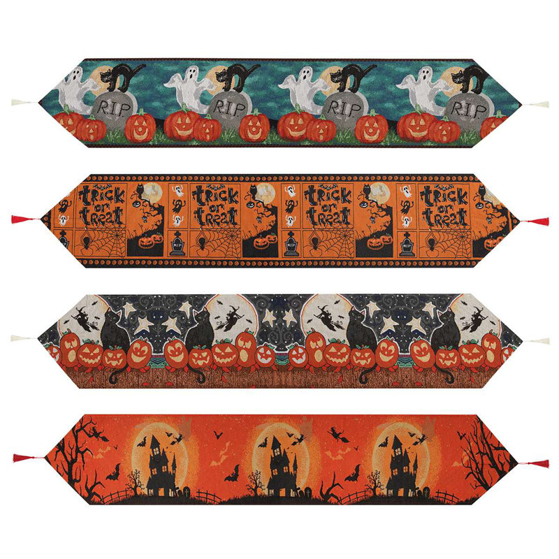 Milana Rectangle Halloween Polyester Table Runner