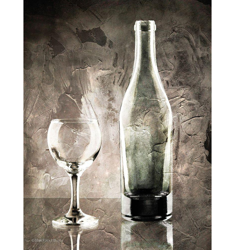 Art sur toile tendue par Bluebird Barn Gallery, titre: Verre à vin gris Moody