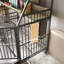 Cage en fer pour animaux avec tablette - pratique et fonctionnelle, beige et noir, 50,55 po Grand, 23,36 de large, 34,54 de profond,