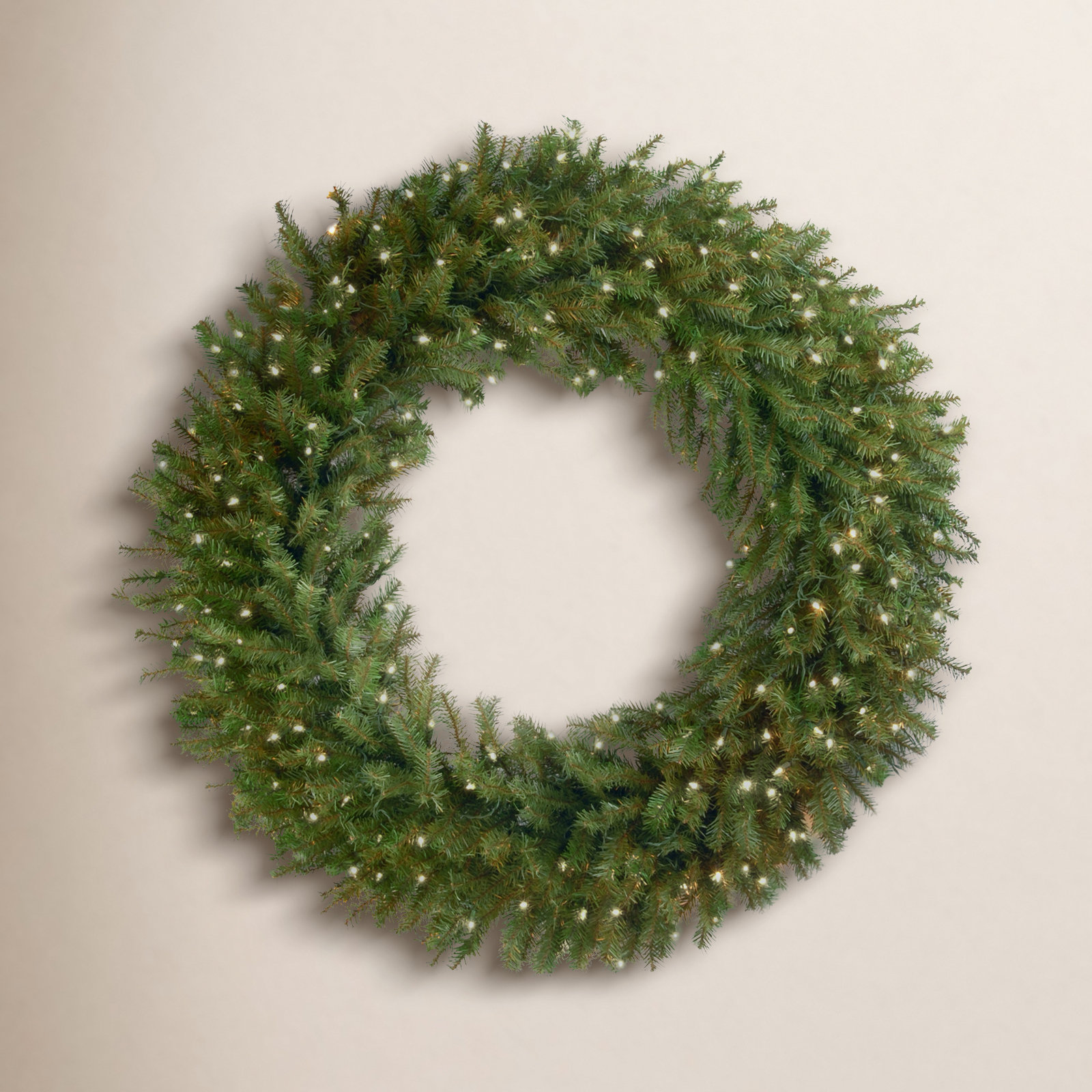 Pre-Lit Fir Wreath, Pre Lit-LED, 48"