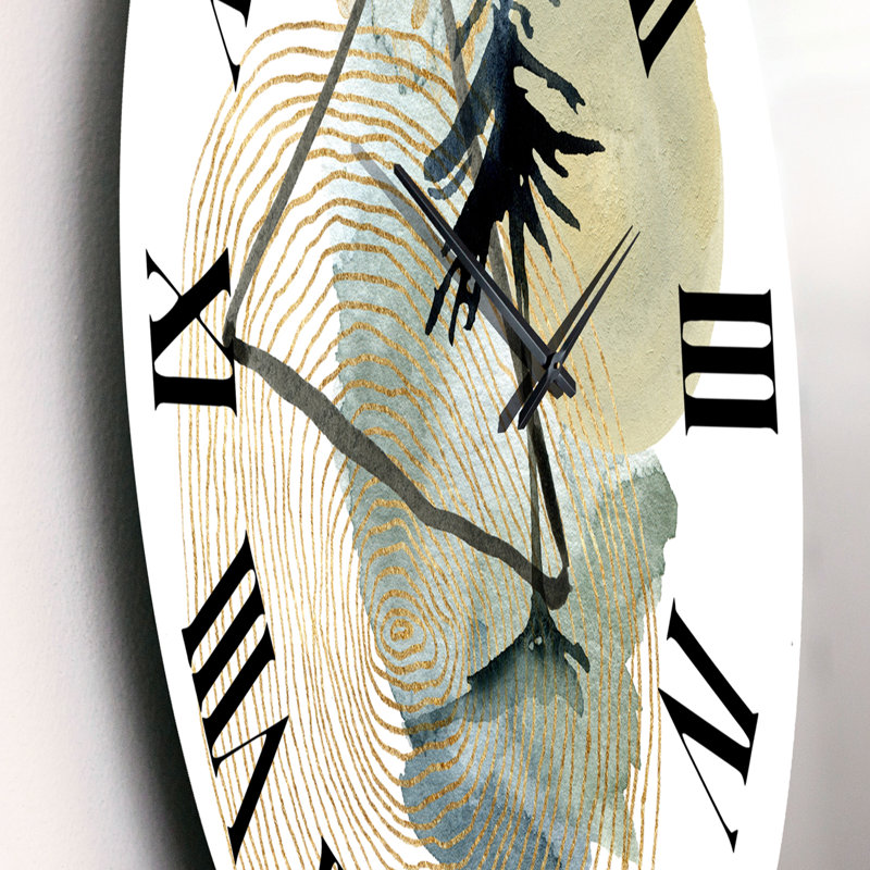 Horloge murale de style abstrait Mid-Century, Moyen