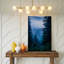 Toile «A Dense Misty Forest Scene Captured At Twilight» mettant en vedette un art mural imposant, arbres à feuilles persistantes avec différentes nuances de vert profond-1240041219