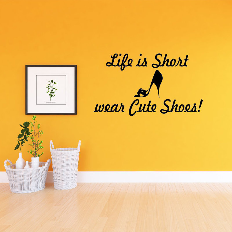 Décalcomanie murale "life is short usure" jolies, 14 po x 22 po