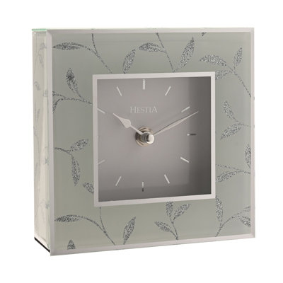 No Time Display Type Glass Quartz Movement / Crystal Tabletop Clock Silver