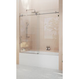 Eclipse 56 - 60 in. x 60 in. Fully Frameless Sliding Bathtub Door