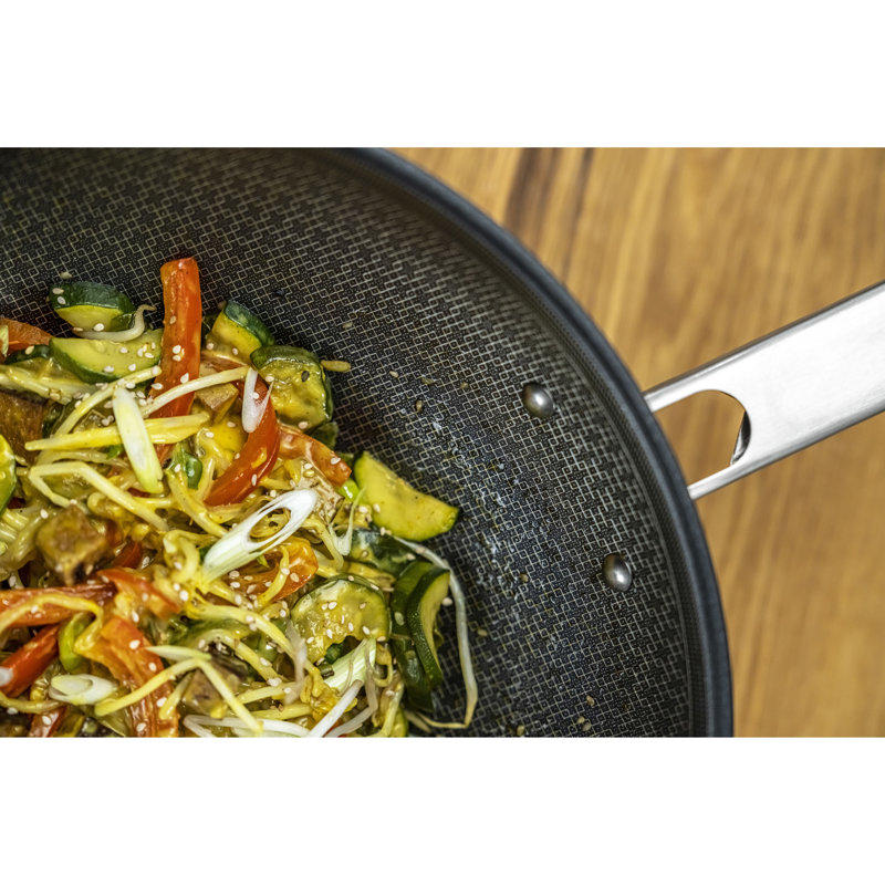 Joy Plus 11.81" 18/10 Stainless Steel Non-Stick Wok with Lid