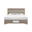 Structure de lit double à panneau de finition naturelle avec deux tiroirs de rangement et décorations scintillantes décoratives pour la chambre à coucher-132918314