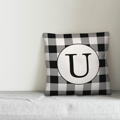 Chassiti Buffalo Check Monogram - S Square Pillow Cover & Insert