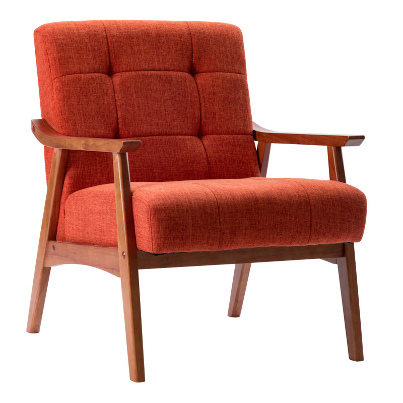 Upholstered Armchair, Red