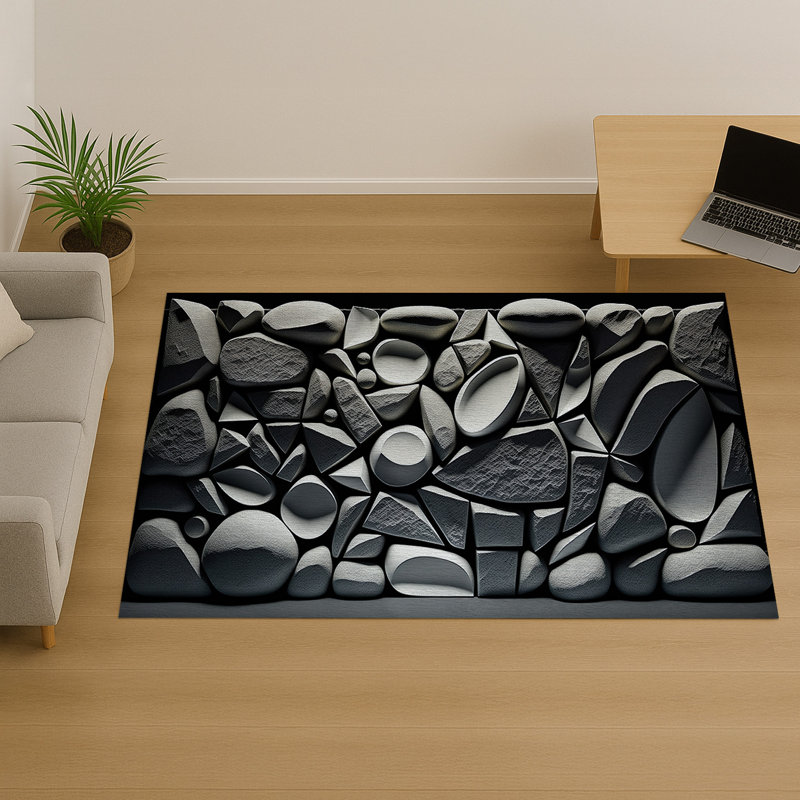 Stone Area Rug, Rectangle 140 x 200 cm